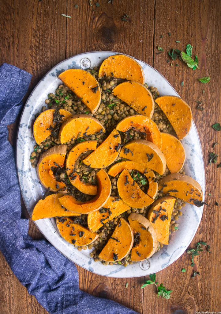 Roasted Butternut Squash with lentils, dates and fresh herbs · Cook Eat ...