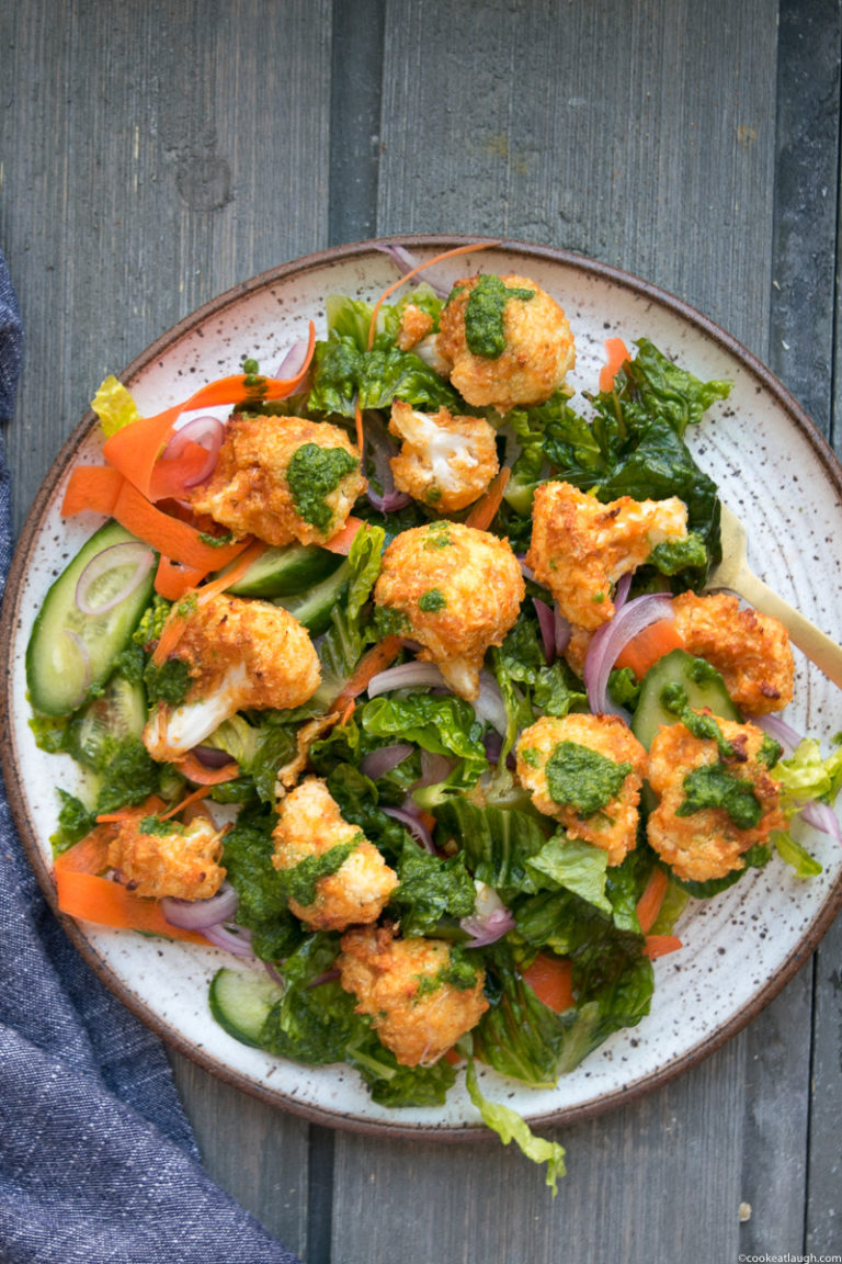 Tandoori Cauliflower Salad with pickled onion and cilantro dressing ...